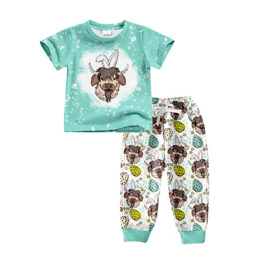 Baby Boys Easter Western Cow Top Pants Clothes Sets preorder(MOQ 5)