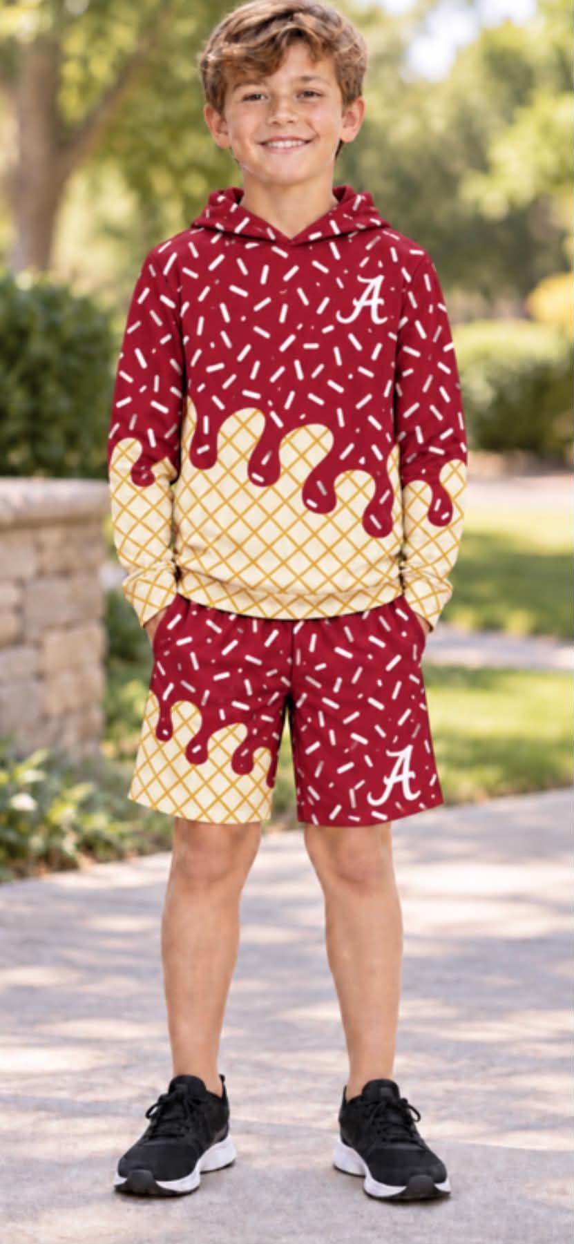 Preorder (moq 5)Baby Boys Wine Drips A Hooded Top Team Shorts Clothes Sets