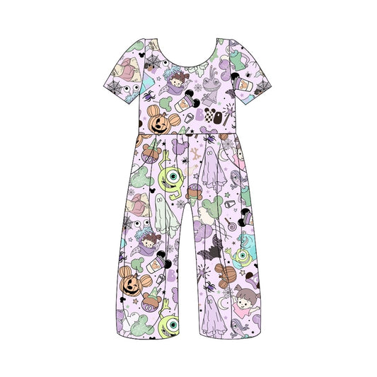 Baby Girls Cartoon Mouse Purple Short Sleeve Pants Jumpsuits Preorder