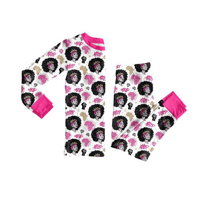 Preorder (moq 20)Baby Girls Bamboo Black History Month Pajamas Sets