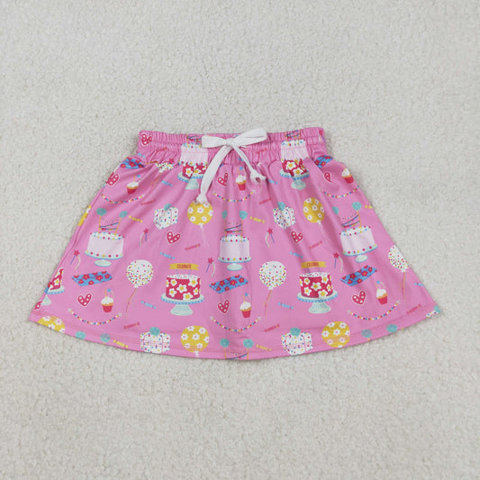 Baby Girls Hearts Cakes Happy Birthday Yoga Active Skirt Shorts Bottom