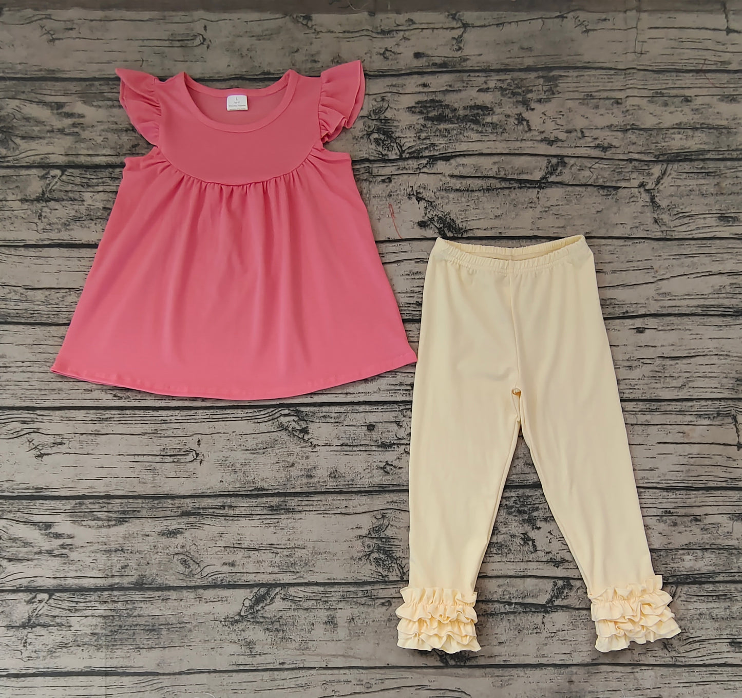 Baby Girls Dark Pink Tunic Top Icing Ruffle Legging Clothes Sets