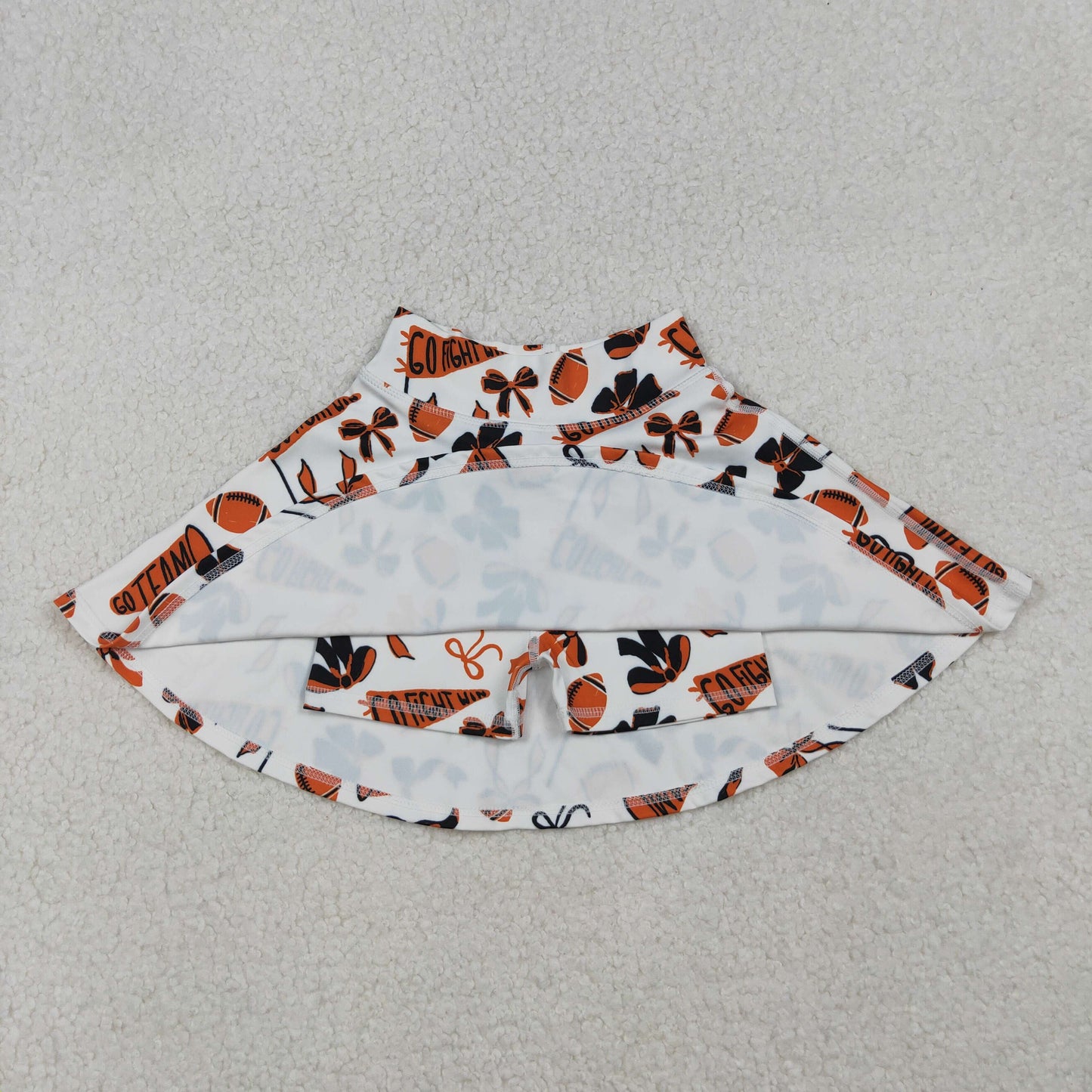 Baby Girls Orange Black Bows Go Team Yoga Skirt Shorts Bottom