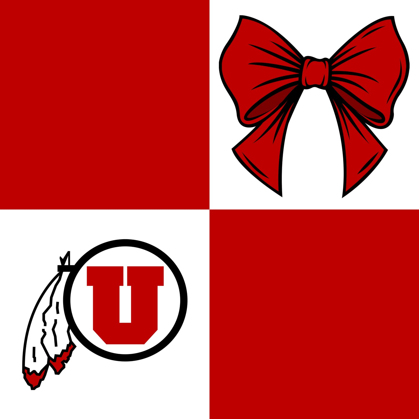 Preorder (moq 5)Baby Girls Utah Utes Bows Checked Vests Ruffle Skirt Short Team Clothes Sets