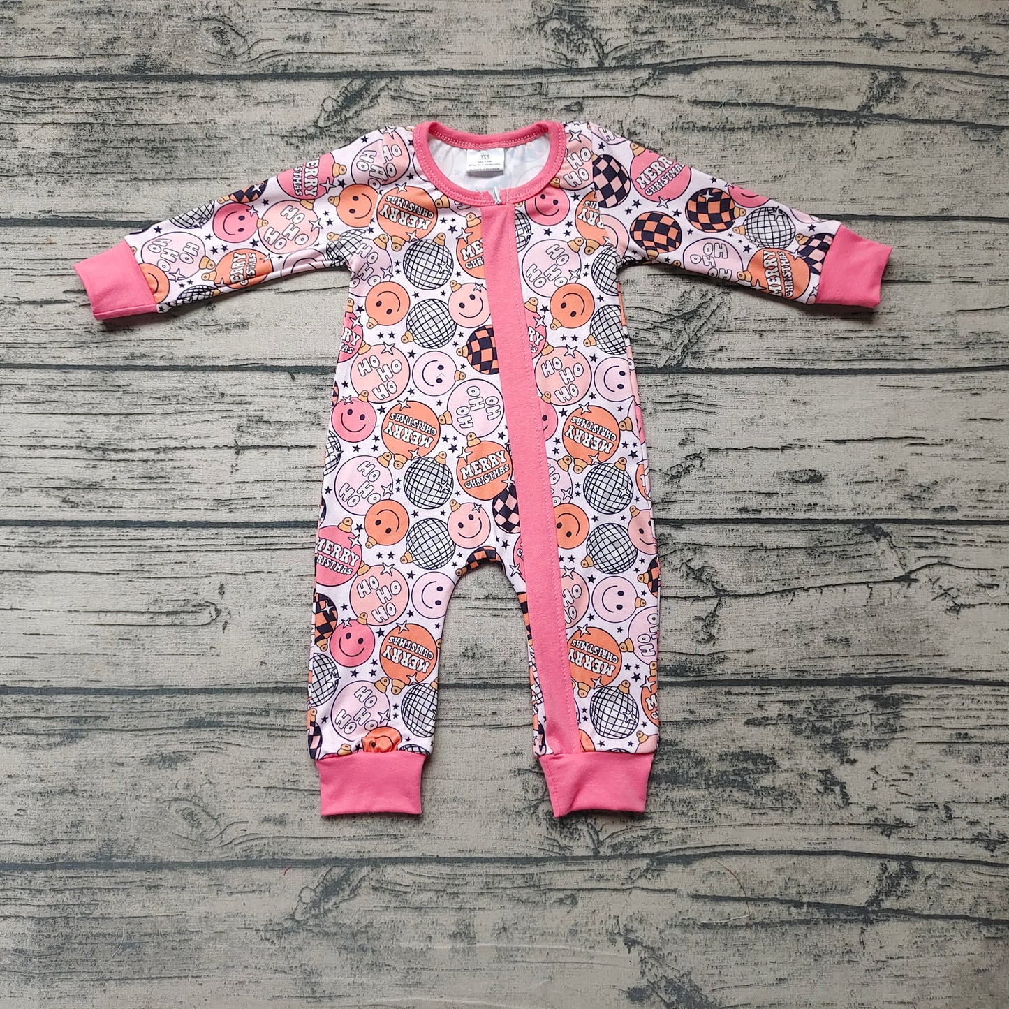 Baby Girls Christmas Smile Zip Rompers
