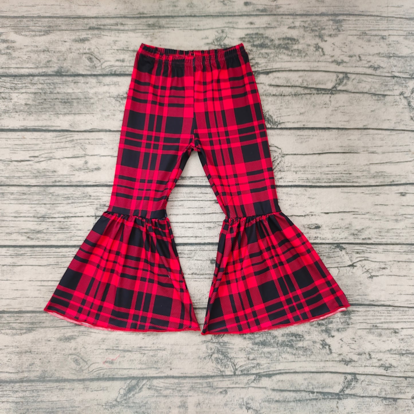 Baby Girls Reed Black Plaid Bell Bottom Pants