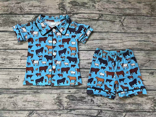 Baby Girls Western Cows Shorts Pajamas