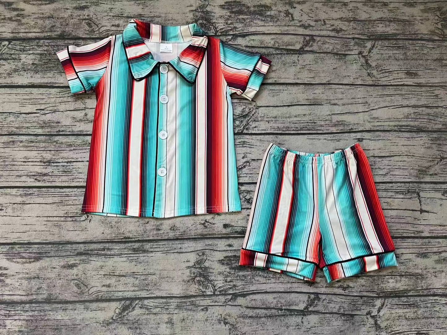 Baby Girls Western Stripes Shorts Pajamas