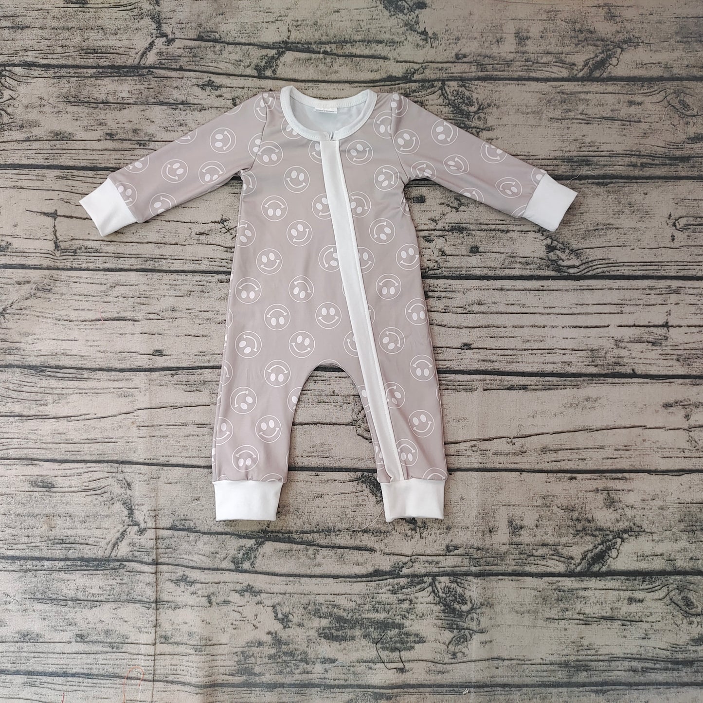 Baby Kids Grey Face Zip Rompers