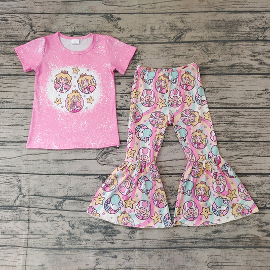 Baby Girls Pink Girl Bell Bottom Pants Sets