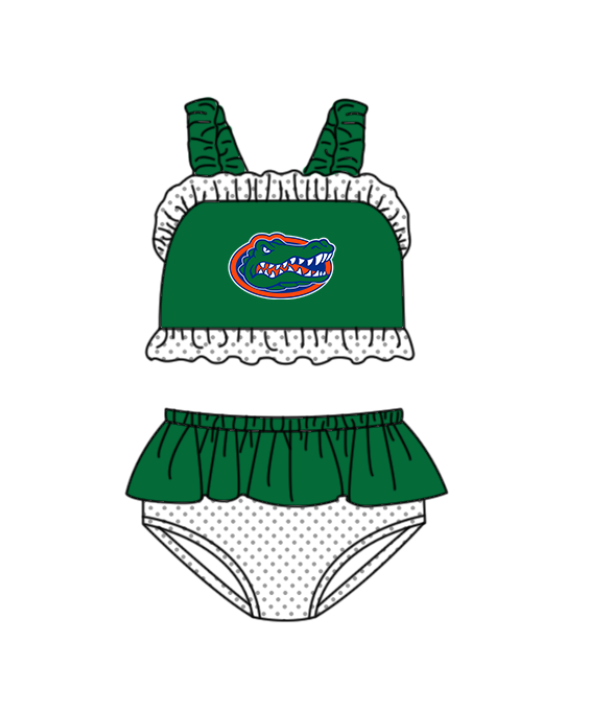 Preorder moq 5 Baby Girls Crocodiles Strap Vest Top Bummies Short Team Swimsuits