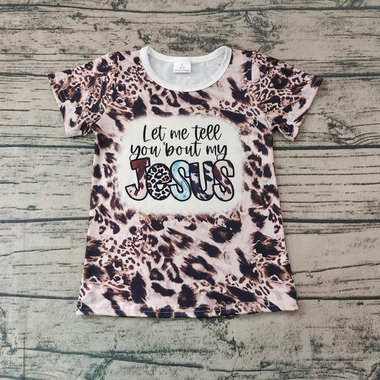 Baby Girls Tell you about Jesus Short Sleeve Shirts Tops