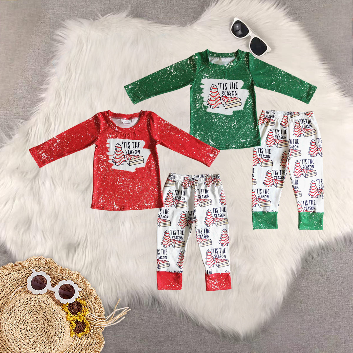 Sibling Baby Boys Season Christmas Pants Pajamas Clothes sets