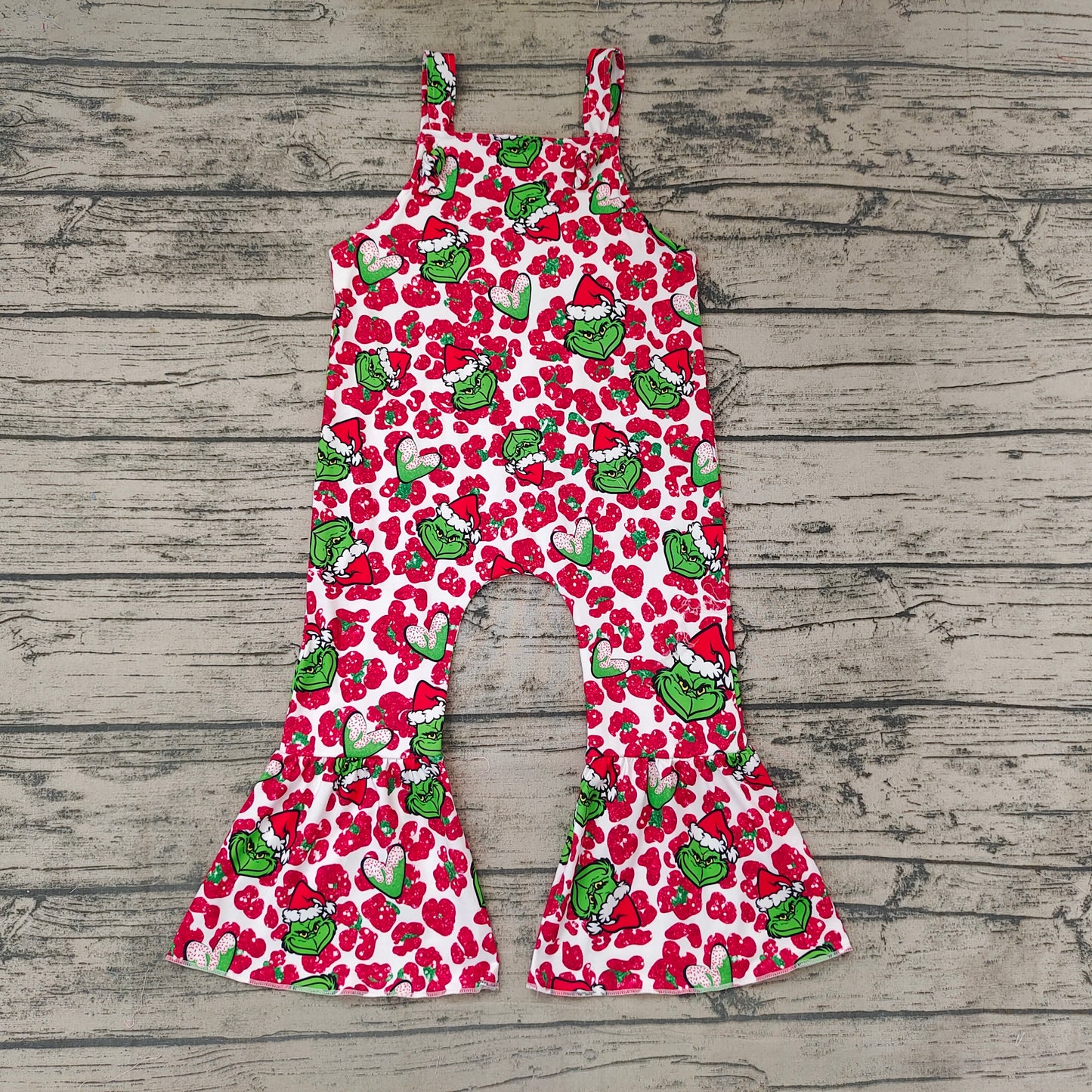 Baby Girls Christmas Frog Straps Jumpsuits