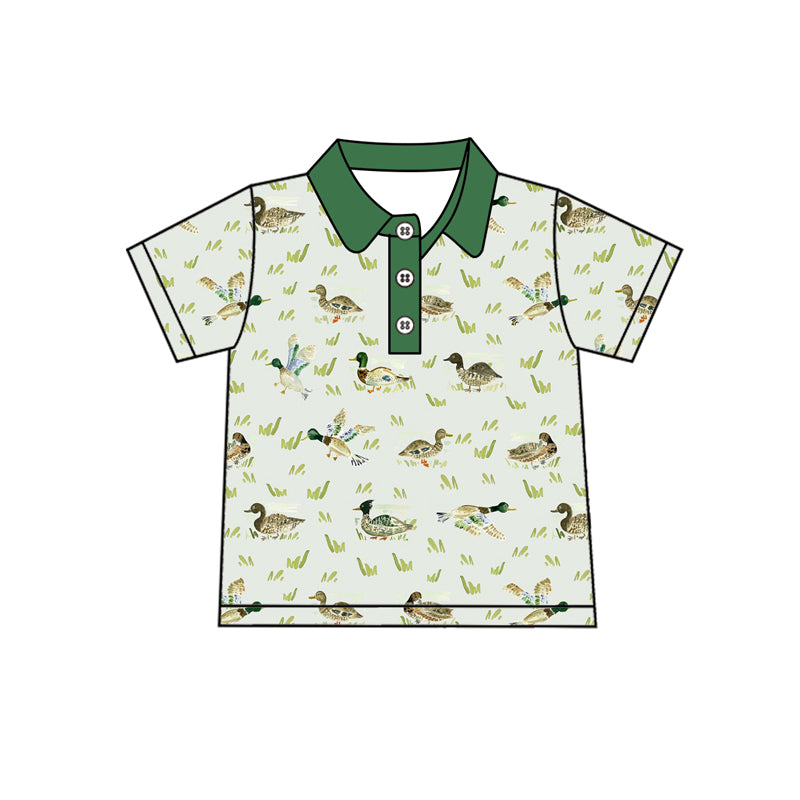 Preorder (moq 5)Baby Boys Green Mallard Ducks Pullovers Tee Shirts