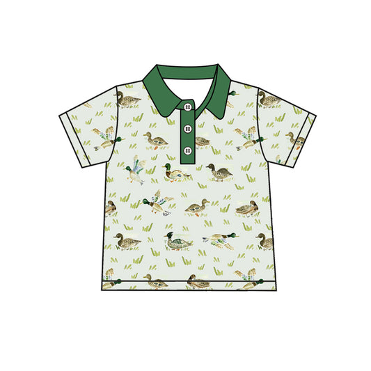 Preorder (moq 5)Baby Boys Green Mallard Ducks Pullovers Tee Shirts