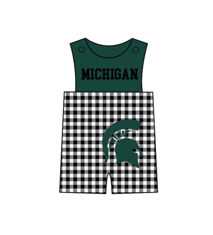 Preorder (moq 5)Baby Boys Sleeveless Michigan Shorts Rompers