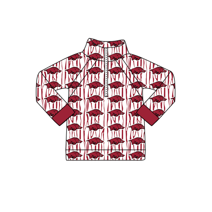 Preorder(moq 5) Baby Boys Red Bulls Stripe Team Zipper Pullovers Top