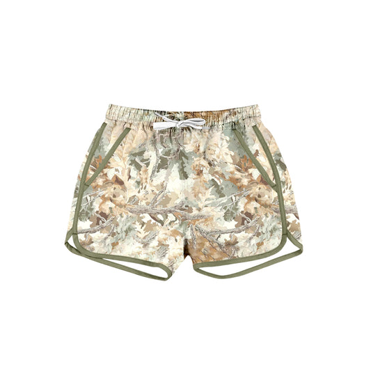 Preorder moq 5 Baby Girls Southern Leaves Camo Shorts Bottom