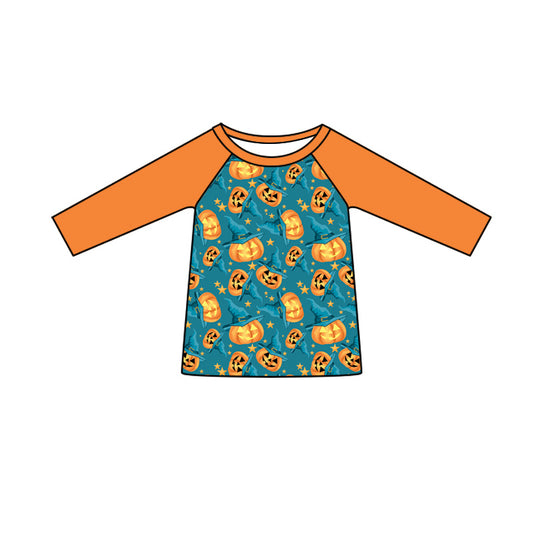 Preorder (moq 5)Baby Boys Long Sleeve Ghost Pumpkins Halloween T-shirts Top