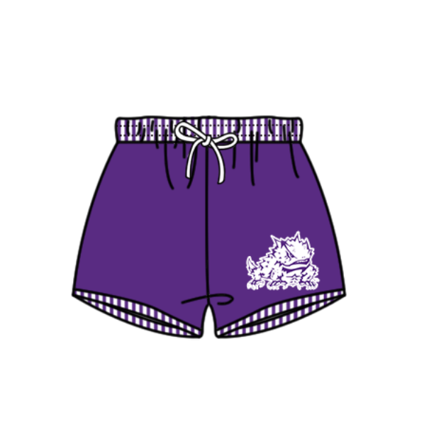 Preorder moq 5 Baby Boys Purple Frogs Team Swimming Trunks Bottom