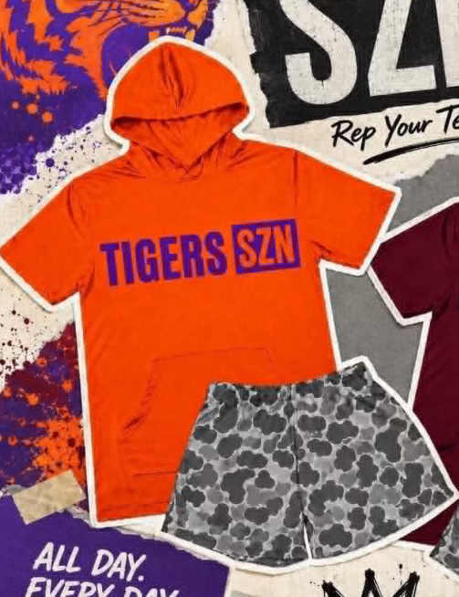 Preorder moq 5 Baby Boys Tigers Hooded Shirt Top Camo Shorts Outfits Clothes Set