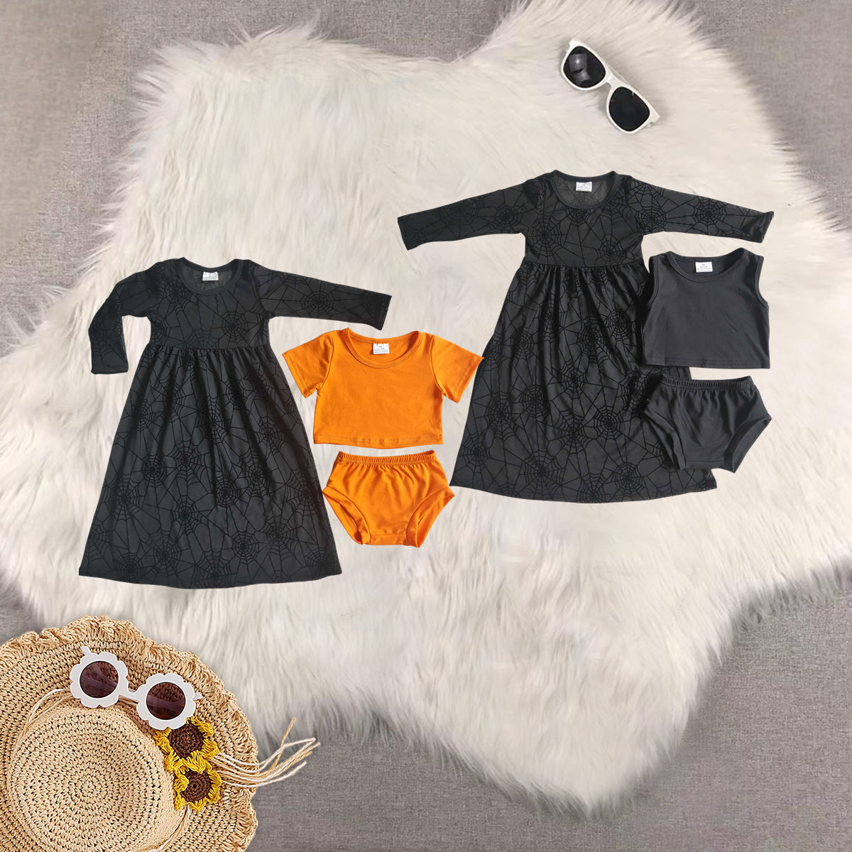 Sibling Baby Girls Halloween 3pcs sets
