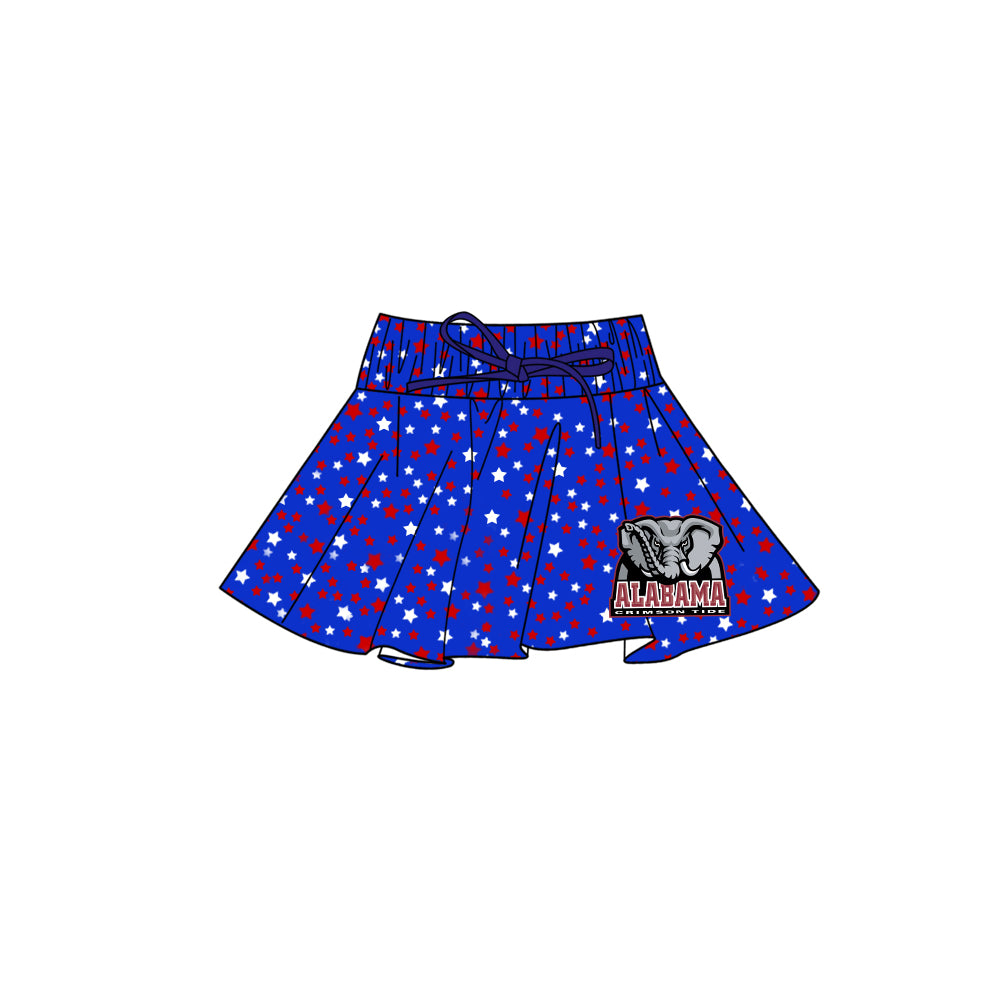Preorder (moq 5)Baby Girls Alabama 4th Of July Drip Team Skorts Bottom