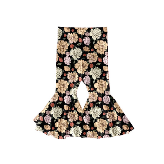 Preorder (moq 5)Baby Girls Colorful Flowers Plaid Bell Bottom Pants