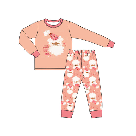 Preorder (moq 5)Baby Boys Peach Long Sleeves Santa Top Pants Pajamas Sets