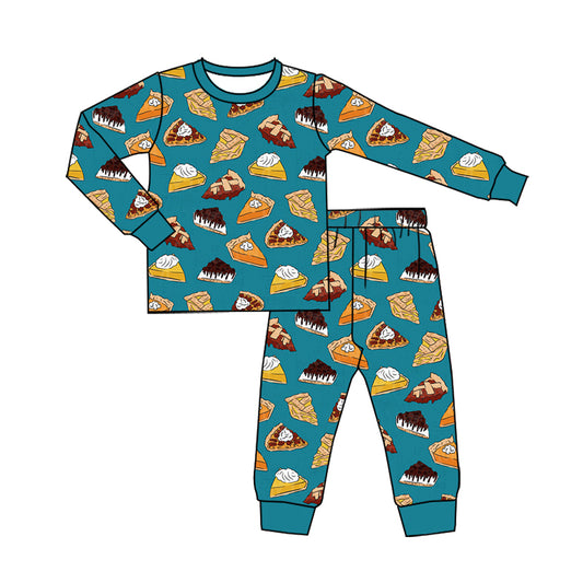 Preorder (moq 5)Baby Boys Cakes Top Pants Thanksgiving Pajamas Sets
