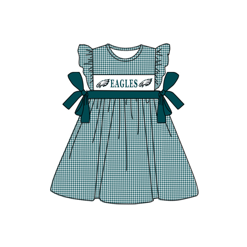 Baby Girls Eagles Bows Team Knee Length Dresses preorder (moq 5)