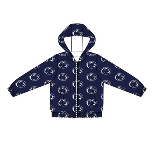 Preorder (moq 5)Baby Boys Navy Long Sleeves Leopards Plaid Hoodies Cardigan Jackets Top