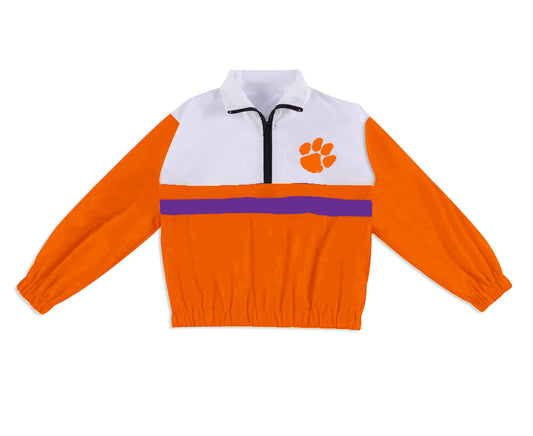 Preorder (moq 5)Baby Boys Long Sleeve Clemson Team Zip Pullovers Tops