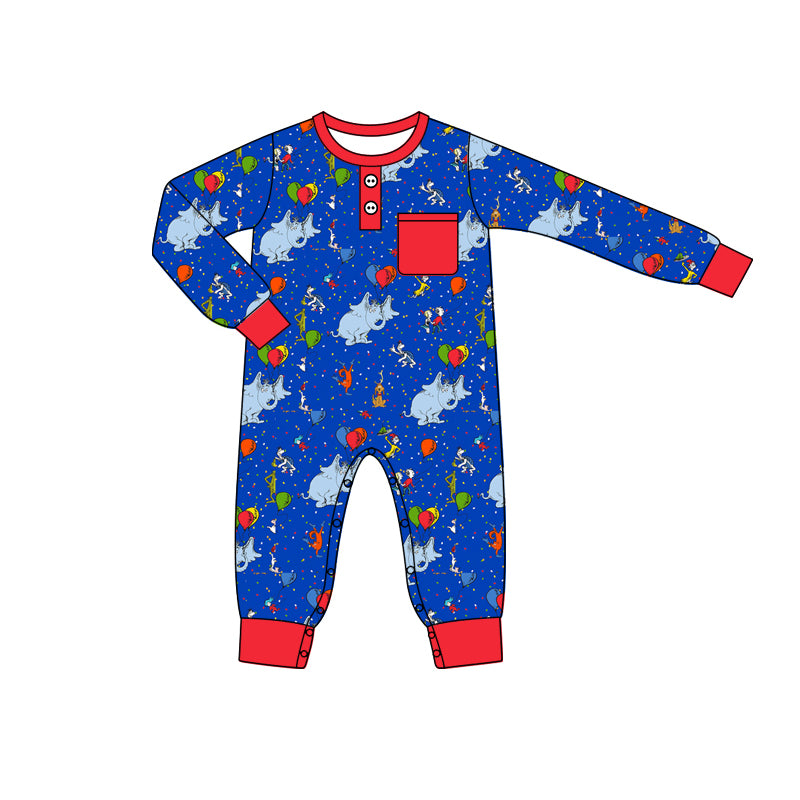 Baby Infant Boys Red Elephant Dr Reading Rompers preorder(moq 5)