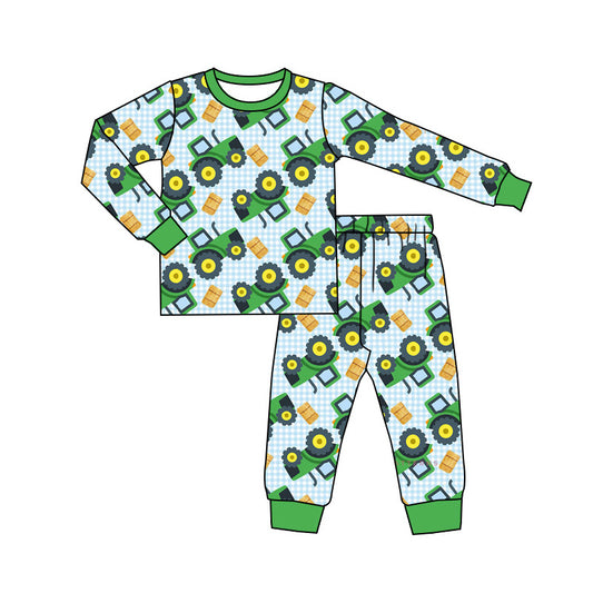 Baby Boys Farm Tractors Top Pants Pajamas Clothes Sets preorder(MOQ 5)