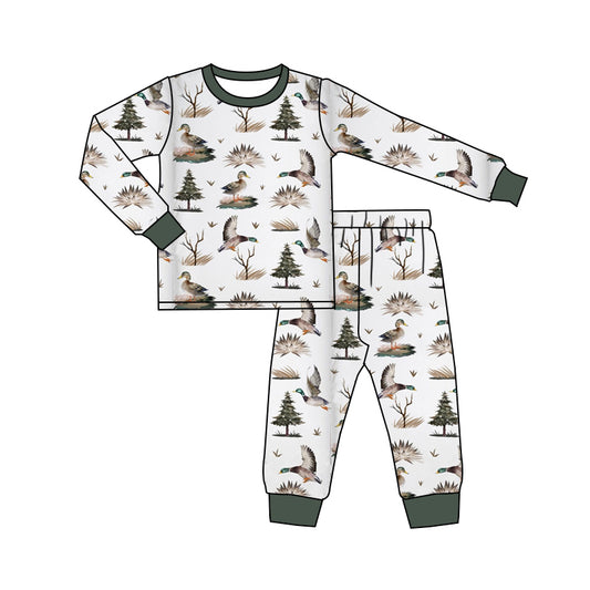 Baby Boys Ducks Hunting Top Pants Pajamas Clothes Sets preorder(MOQ 5)