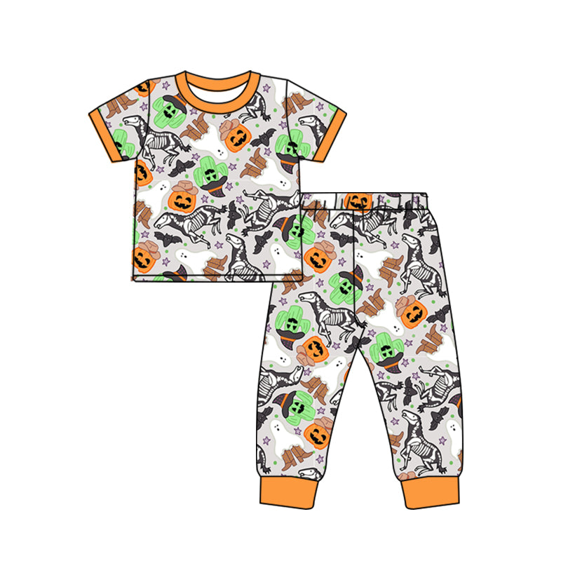 Baby Boys Halloween Dinosaurs Top Pants Pajamas Clothes Sets preorder(moq 5)