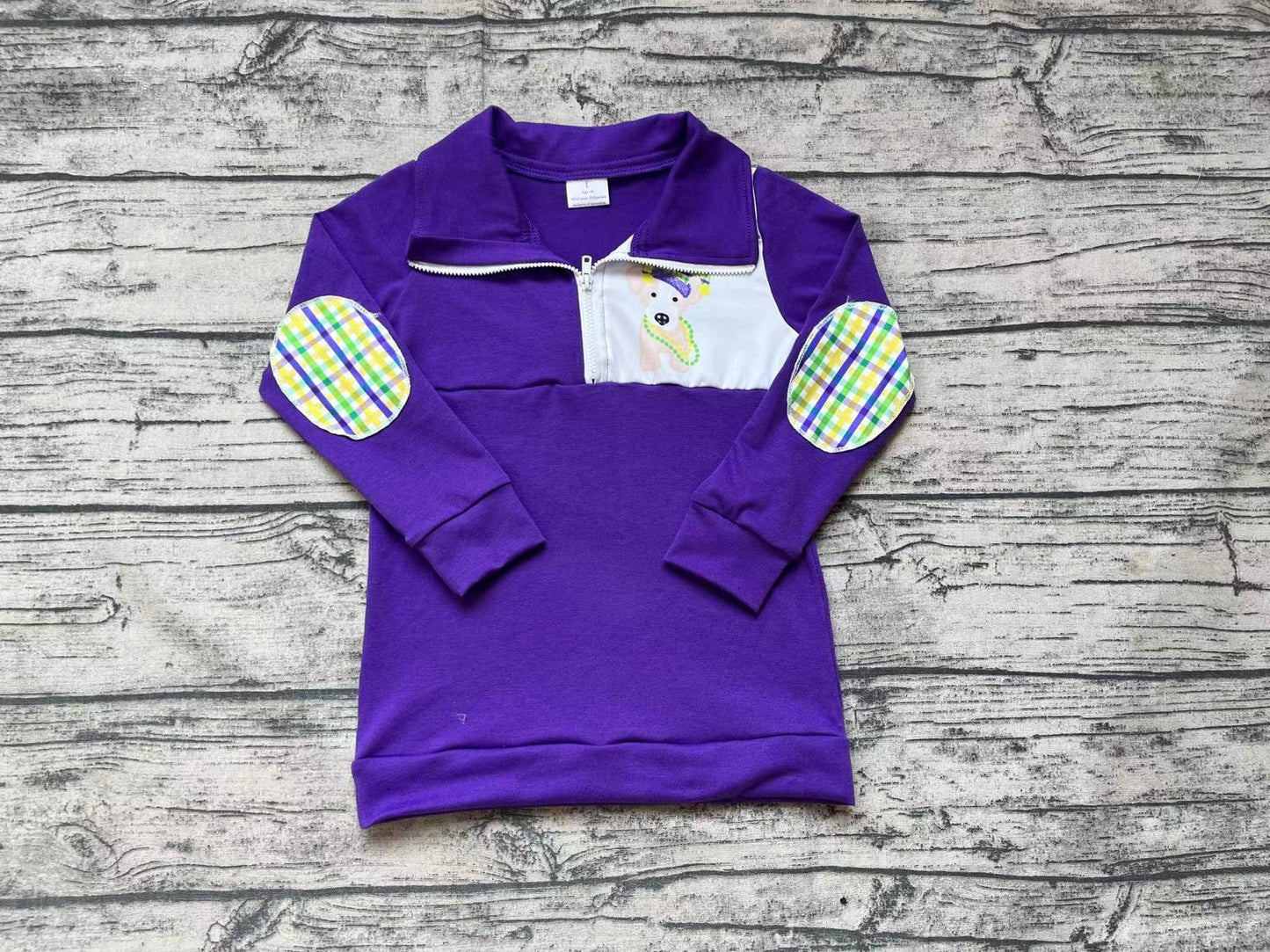 Baby Boys Mardi Gras Dogs Zip Pullovers Tops