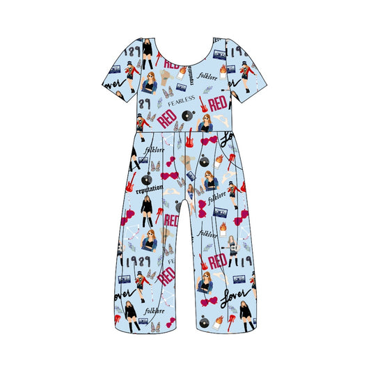 Baby Girls 1989 Blue Singer Short Sleeve Jumpsuits Preorder(moq 5)