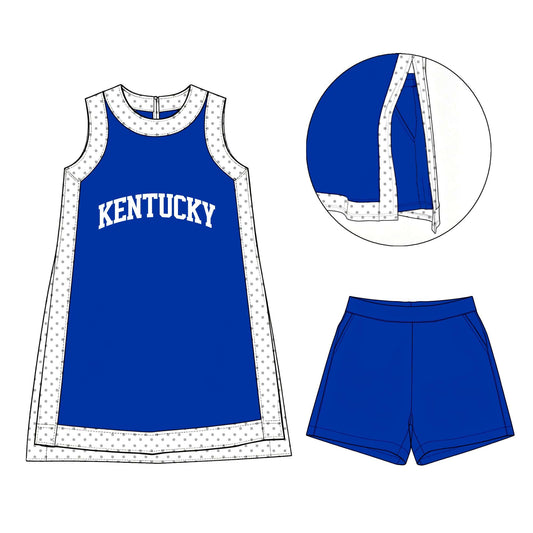 Preorder moq 5 Baby Girls Sleeveless Kentucky Yoga Active Split Short Clothes Set