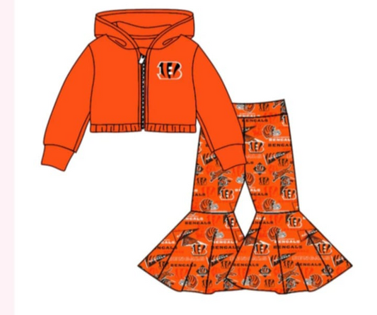 Baby Girls Team Tiger Hooded Tops Bell Pants Clothing Sets split order preorder Nov 18th