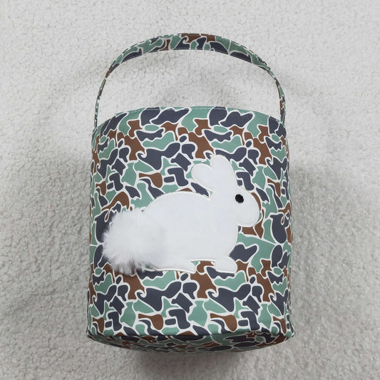 Embroidery Rabbits Baby Kids Southern Blue Camo Easter Lunch Boxes Bags