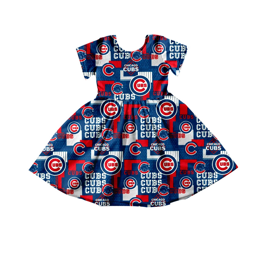 Baby Girls UBS Short Sleeve Twirl Knee Length Dresses preorder (moq 5)