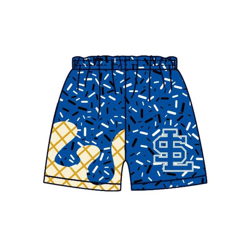 Preorder (moq 5)Baby Boys Blue Drip Sprinkles SL Team Shorts Bottom