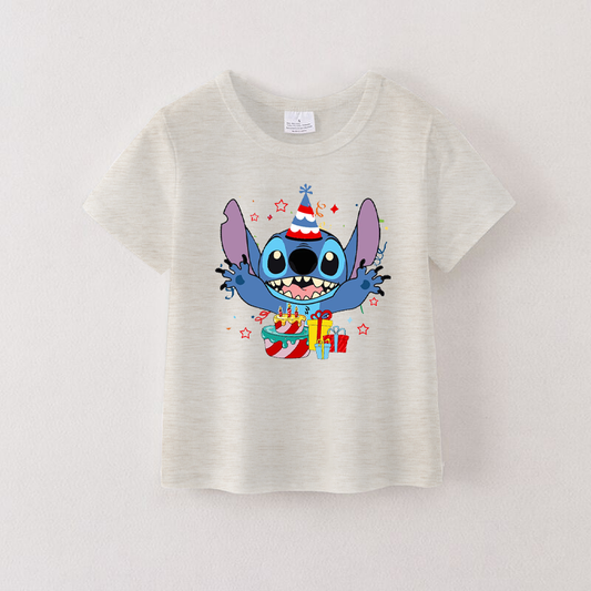 Baby Boys Short Sleeve Birthday Mouse Summer Tee Shirts Preorder(moq 5)