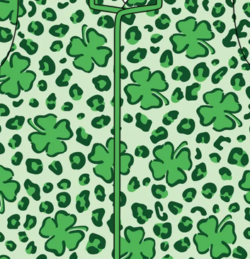 Preorder moq 5 (each item)Baby Girls Short Sleeve Clovers Rainbows Button Top Shorts St Patrick Pajamas Sets