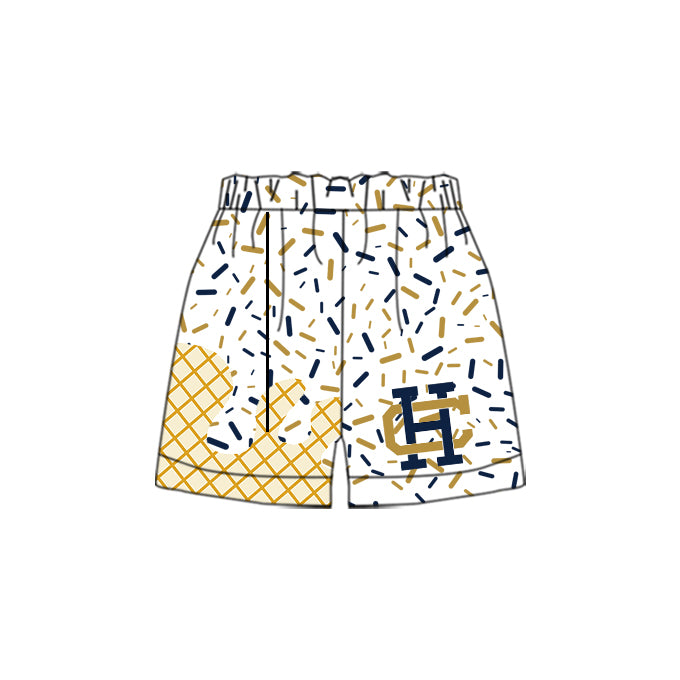 Preorder(moq 5) Baby Boys White Golden HC Team Shorts Bottoms
