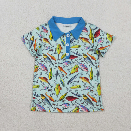 Baby Boys Short Sleeve Fishing Hunting Button Polo Shirts Top
