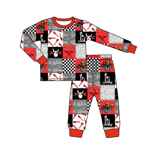 Baby Boys Daddy Hearo Tool Top Pants Pajamas Clothes Sets Preorder(moq 5)